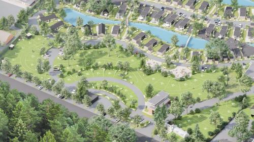 Kleines Mobilheim mit toller Ausstattung und Vorzelt im Heide Resort Brüggen — hotel in Bruggen