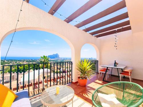 THE VIEW: sea mountain terrace swimming pool — 4-Star Luxury Hotel in Calp, Spain