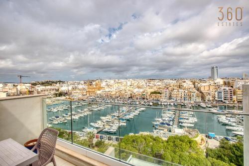 2BR Penthouse with views overlooking Pietà Marina by 360 Estates — 4-Star Luxury Hotel in Pieta, Malta