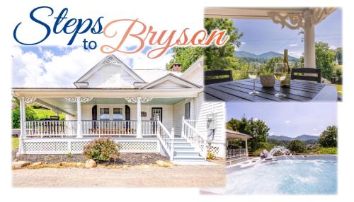 Walk To Town Mtn Views Hot Tub Firepit Sleeps 10 At Steps To Bryson in Bryson City, United States