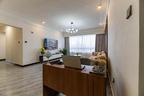 Smart elegant three bedroom apartment with swimming pool fully equipped gym children playground and great breathtaking view