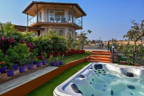 StayVista's Ora Indulgent Living Valley View Couple Friendly Villa with Outdoor Jacuzzi Romantic Getaway — 4-Star Luxury Hotel in Karjat, India
