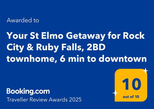 Your St Elmo Getaway for Rock City & Ruby Falls 2BD townhome 6 min to downtown — 4-Star Luxury Hotel in Chattanooga, United States