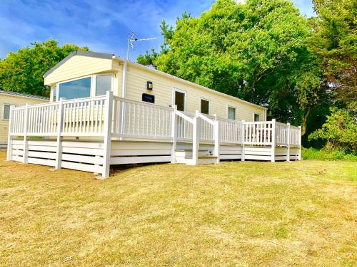Forest beach Shorefield Park in Lymington, United Kingdom