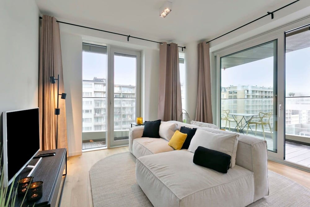 Bright Modern Apartment With Terrace Near Beach — 4-Star Luxury Hotel in Ostend, Belgium