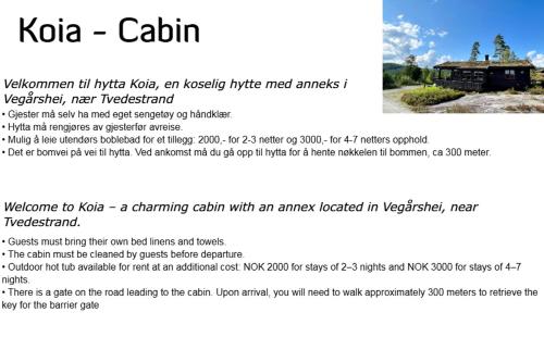 Koia flott beliggenhet ved vannet Vegår in Unknown City, Norway